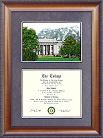 Brigham Young University (BYU) Diploma Frame with Campus Lithograph
