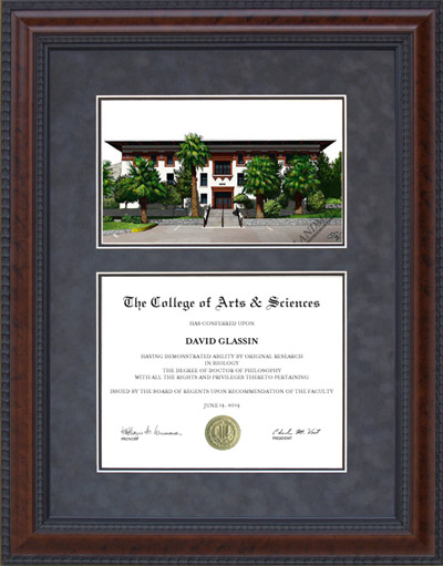 UT El Paso (UTEP) Diploma Frame with Campus Lithograph
