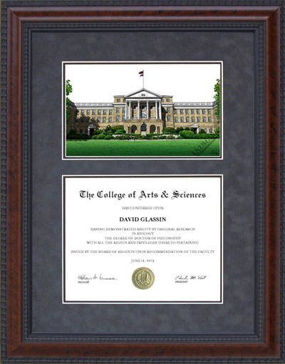 UW-Madison Diploma Frame with Campus Lithograph