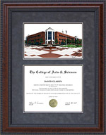 Diploma Frame with George Mason University (GMU) Campus Lithograph