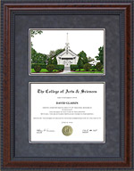 Diploma Frame with Licensed Liberty University Campus Lithograph