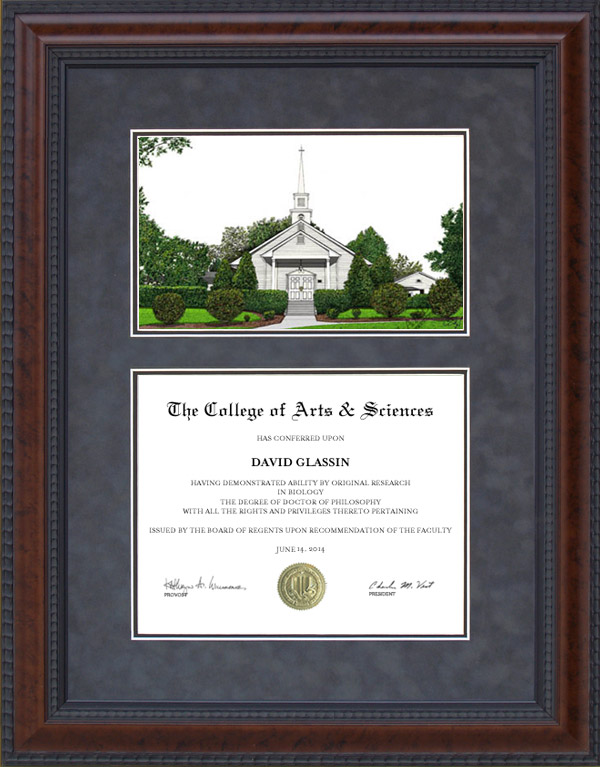 Diploma Frame with Licensed Liberty University Campus Lithograph Wordyisms