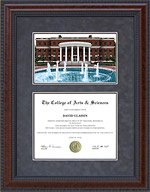 University of Mary Washington (UMW) Diploma Frame with Campus Lithograph