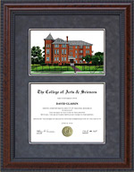 Norfolk State University (NSU) Diploma Frame with Campus Lithograph
