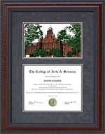 Randolph College Diploma Frame with Campus Lithograph