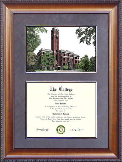 Vanderbilt University Diploma Frame with Campus Lithograph