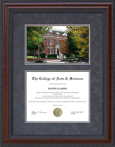 Virginia Commonwealth University (VCU) Diploma Frame with Campus Lithograph