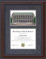 Diploma Frame with University of Washington (UW) Campus Lithograph