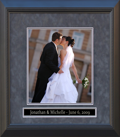 Custom Text Frame with UltraSuede Mat - Free Shipping