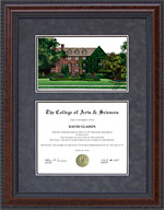 UW-Milwaukee (UWM) Diploma Frame with Campus Lithograph
