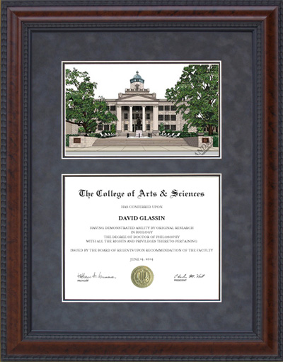 Western Kentucky University (WKU) Diploma Frame with Campus Lithograph