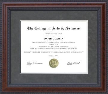 Burl Hardwood Custom Diploma Frame