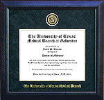 UT Medical Branch Diploma Frame in Carbon Black Suede