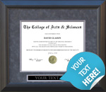 Custom Text Document Frame with UltraSuede Mat - Free Shipping