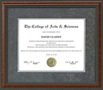 Burl Hardwood College Diploma Frame