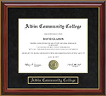 Alvin Community College Mahogany Diploma Frame
