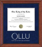 Our Lady of the Lake University Etched Diploma Frame