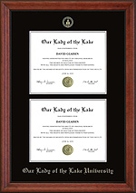 OLLU Suede Double Diploma Frame