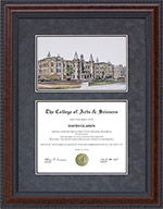 Our Lady of the Lake University (OLLU) Document Frame with Campus Lithograph