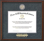 TAMU-C Diploma Frame with Embossed Logo in Grey Suede
