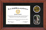 Texas A&M University - Commerce Black  Suede Diploma Frame with Cherry Molding