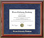 Texas Culinary Academy Diploma Frame with Embossed Logo