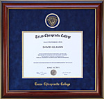 Texas Chiropractic College Diploma Frame