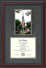 Texas Christian University (TCU) Document Frame with Campus Lithograph