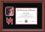 UH Diploma Frame with Suede Mat, Shasta, & Bevel Cut UH Logo