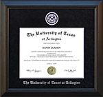 UT Arlington Diploma Frame in Embossed Black Suede