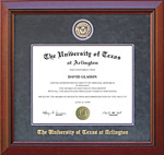 UT Arlington Diploma Frame in Embossed Grey Suede