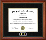 UTD Diploma Frame with Black Suede Mat