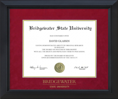 Bridgewater State University Diploma Frame with Embossed UltraSuede Matting