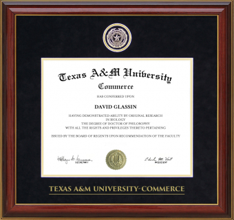 Texas A&M Commerce (TAMUC) Diploma Frame with Embossed Logo