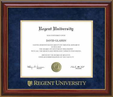 Regent University Diploma Frame with UltraSuede Matting