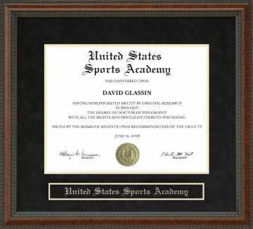 United States Sports Academy (USSA) Diploma Frame