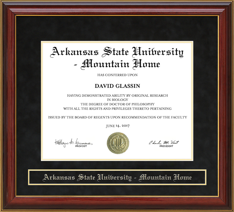 Arkansas State University - Mountain Home (ASUMH) Mahogany Diploma Frame