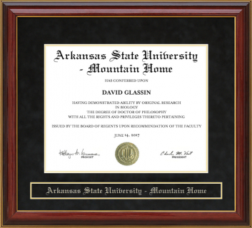 Arkansas State University - Mountain Home (ASUMH) Mahogany Diploma Frame