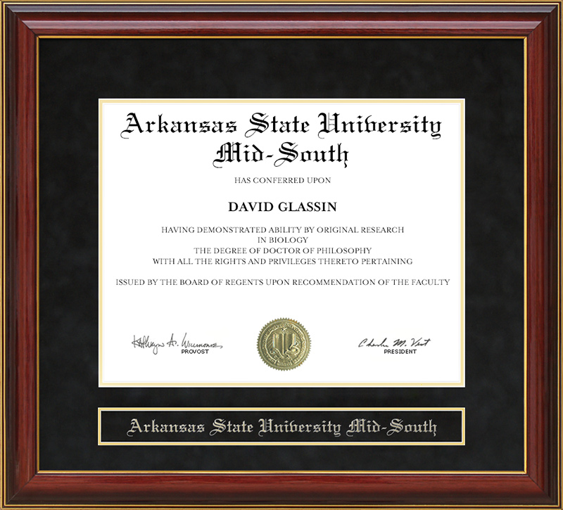 Arkansas State University Mid-South Mahogany Diploma Frame
