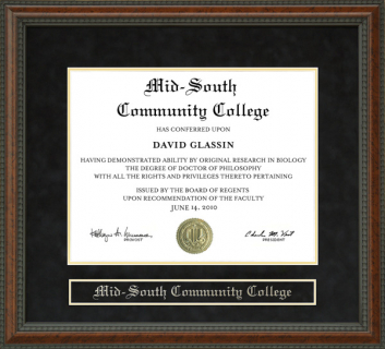 Mid-South Community College (MSCC) Diploma Frame