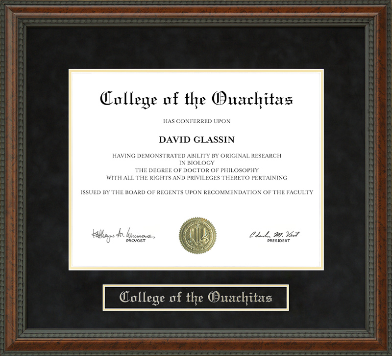 College of the Ouachitas Diploma Frame