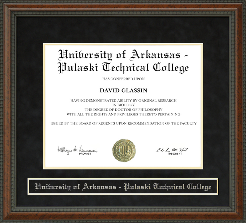 University of Arkansas - Pulaski Technical College Diploma Frame