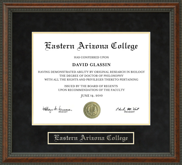 Eastern Arizona College (EAC) Diploma Frame