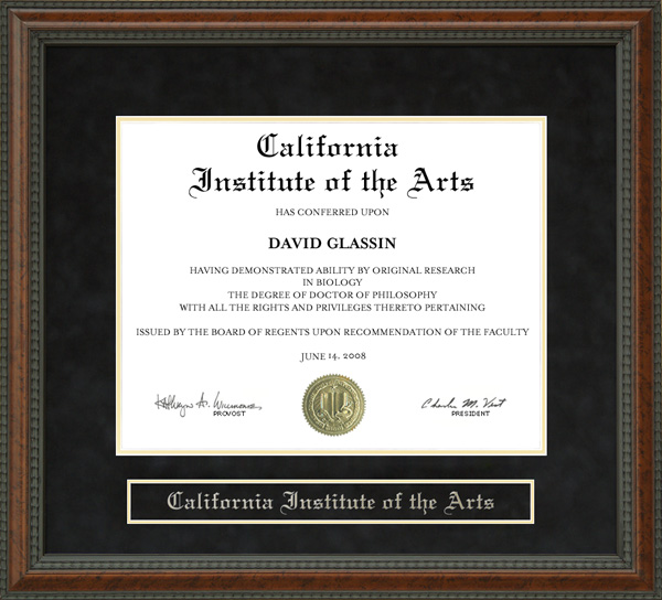 California Institute of the Arts (CalArts) Diploma Frame