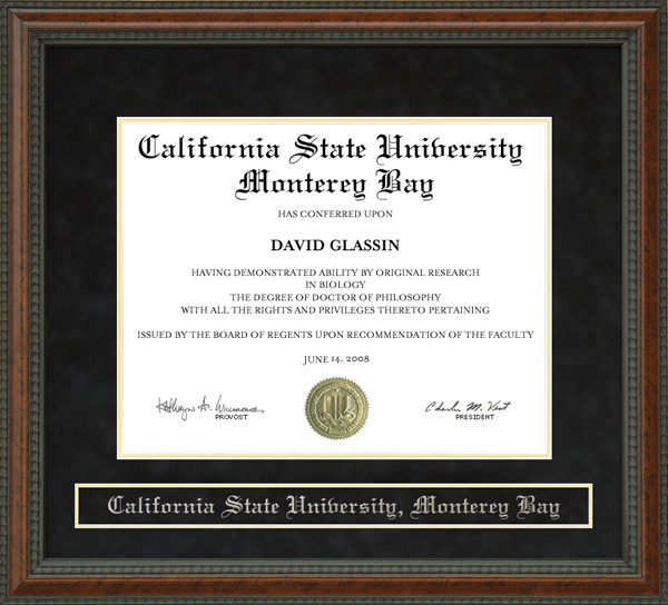 California State University, Monterey Bay (CSUMB) Diploma Frame