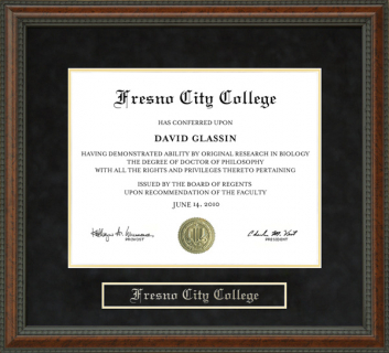 Fresno City College Diploma Frame