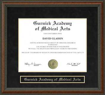 Gurnick Academy of Medical Arts Diploma Frame