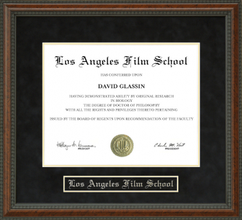 Los Angeles Film School Diploma Frame