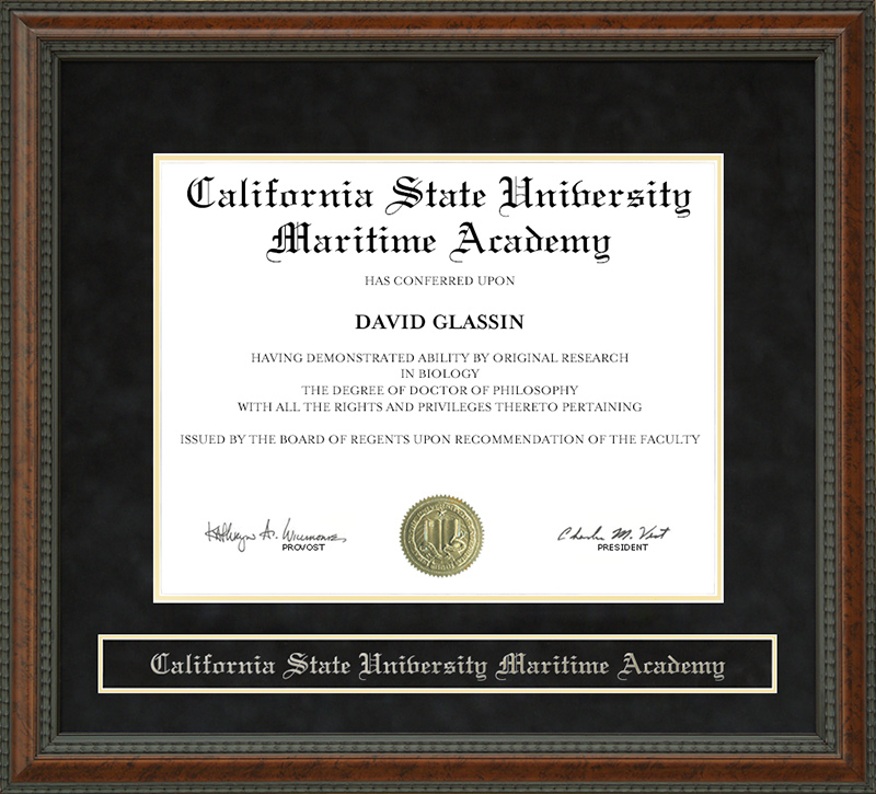 California State University Maritime Academy Diploma Frame