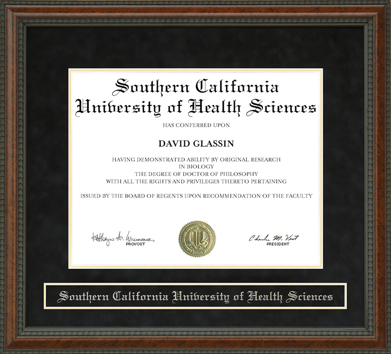 Southern California University of Health Sciences Diploma Frame